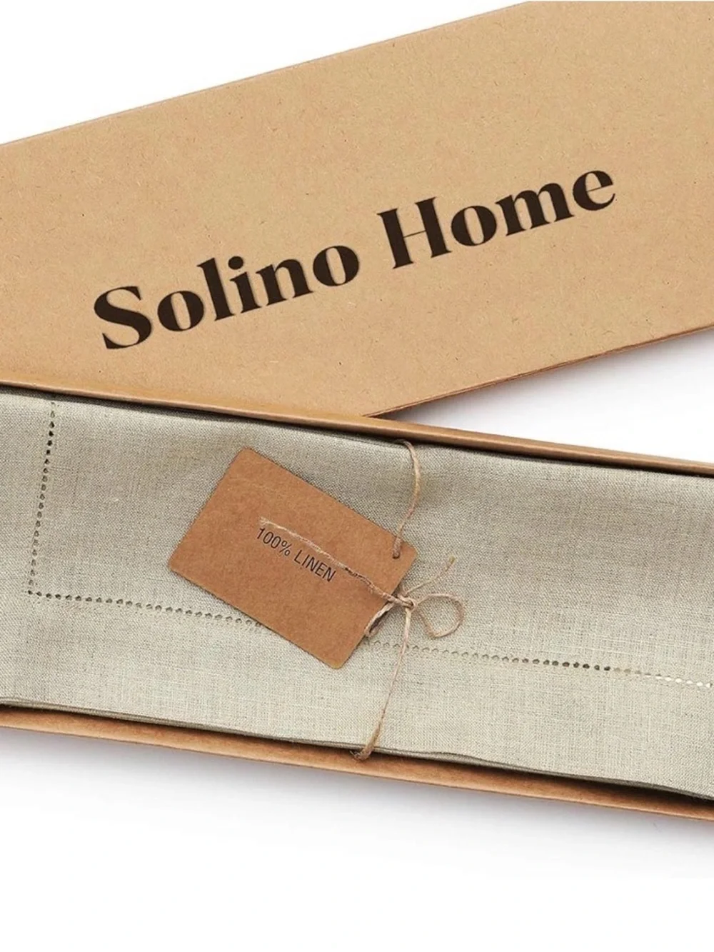 Solino Home 100% Linen Placemats - Natural Beige Set